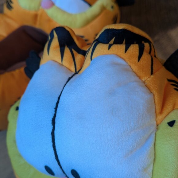 Garfield Slippers Oversized Plush Orange Shoes Nickelodeon Large - Picture 2 of 9
